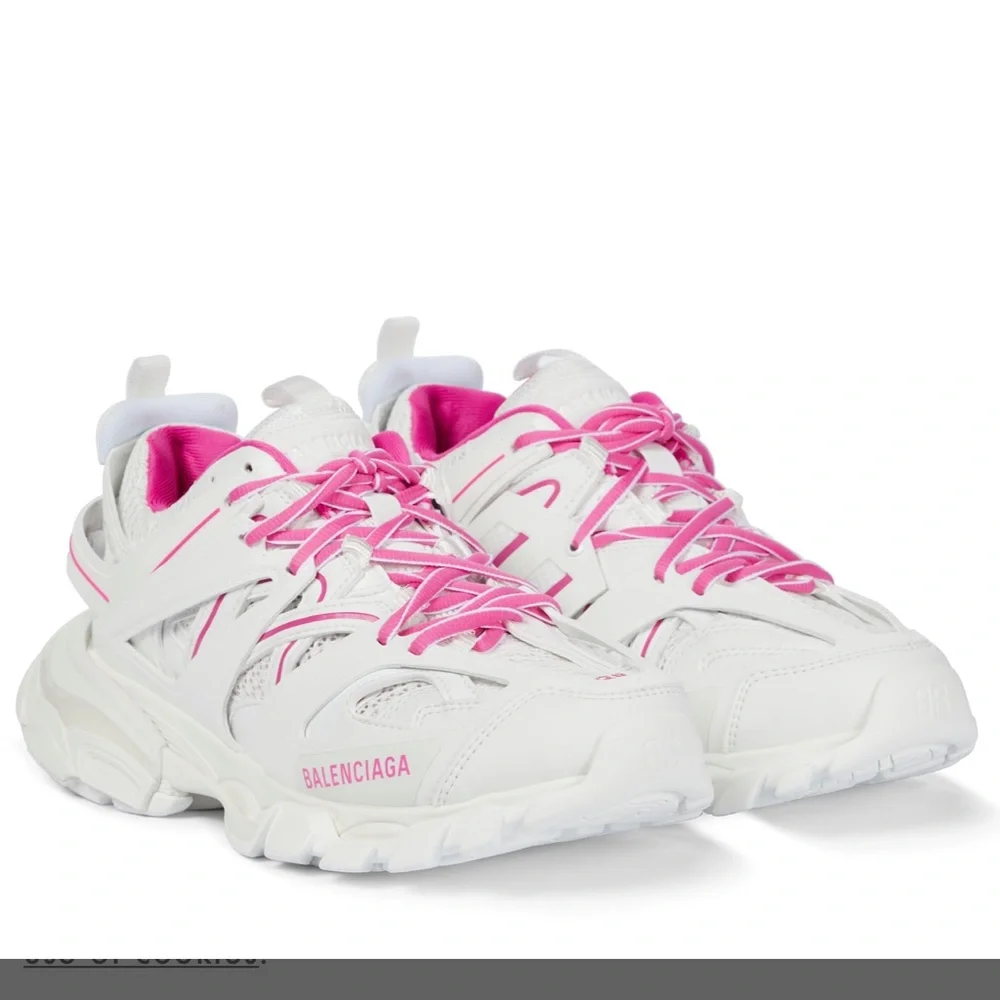 Authentic Balenciaga White & Pink Track Sneakers Never Worn - Picture 1 of 12